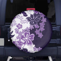 Purple Hibiscus Plumeria Floral Spare Tire Cover LT01 No hole Purple - Polynesian Pride