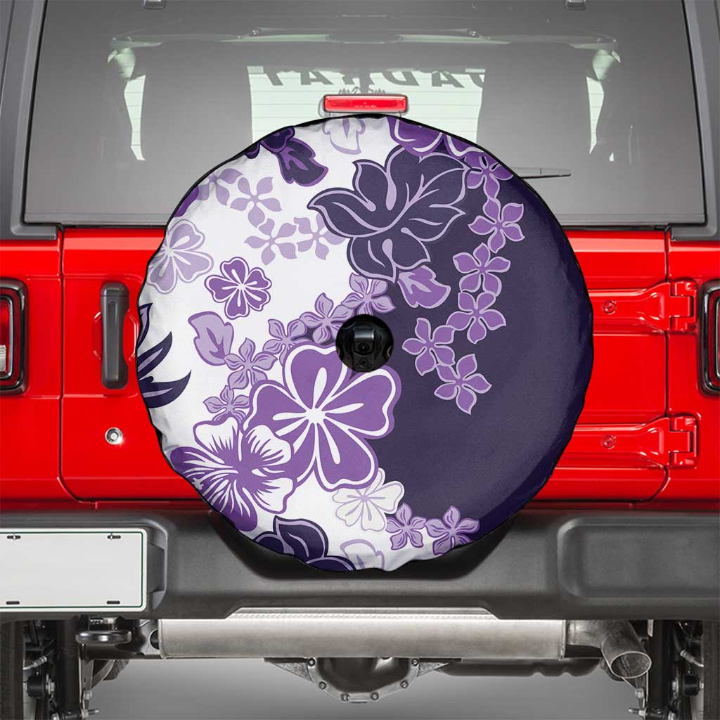 Purple Hibiscus Plumeria Floral Spare Tire Cover LT01 - Polynesian Pride