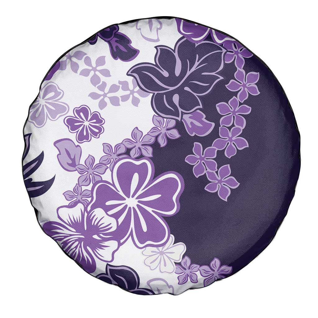 Purple Hibiscus Plumeria Floral Spare Tire Cover LT01 - Polynesian Pride