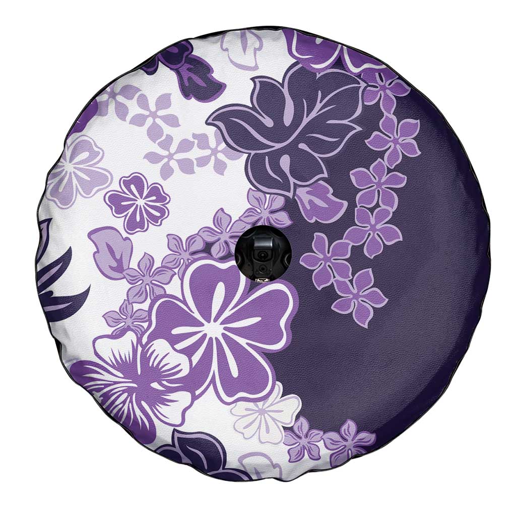 Purple Hibiscus Plumeria Floral Spare Tire Cover LT01 - Polynesian Pride