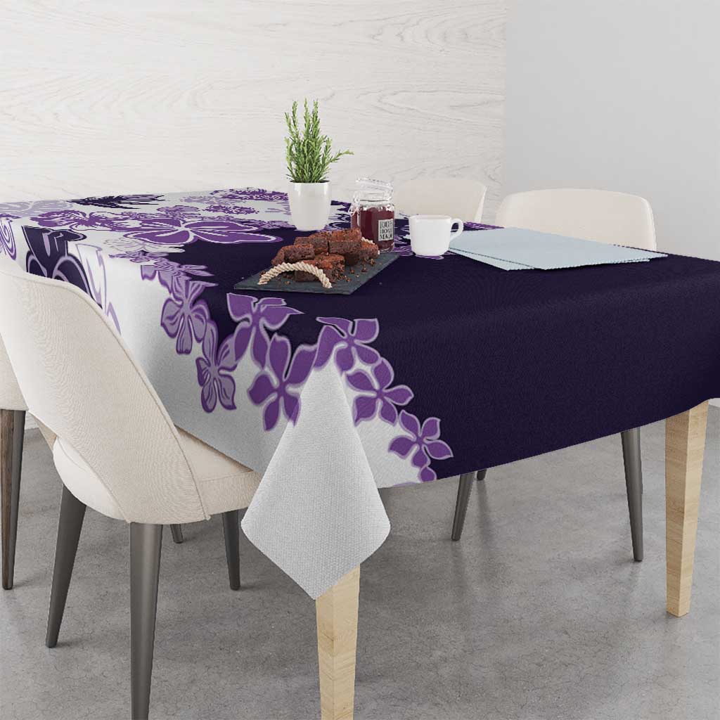 Purple Hibiscus Plumeria Floral Tablecloth - Polynesian Pride