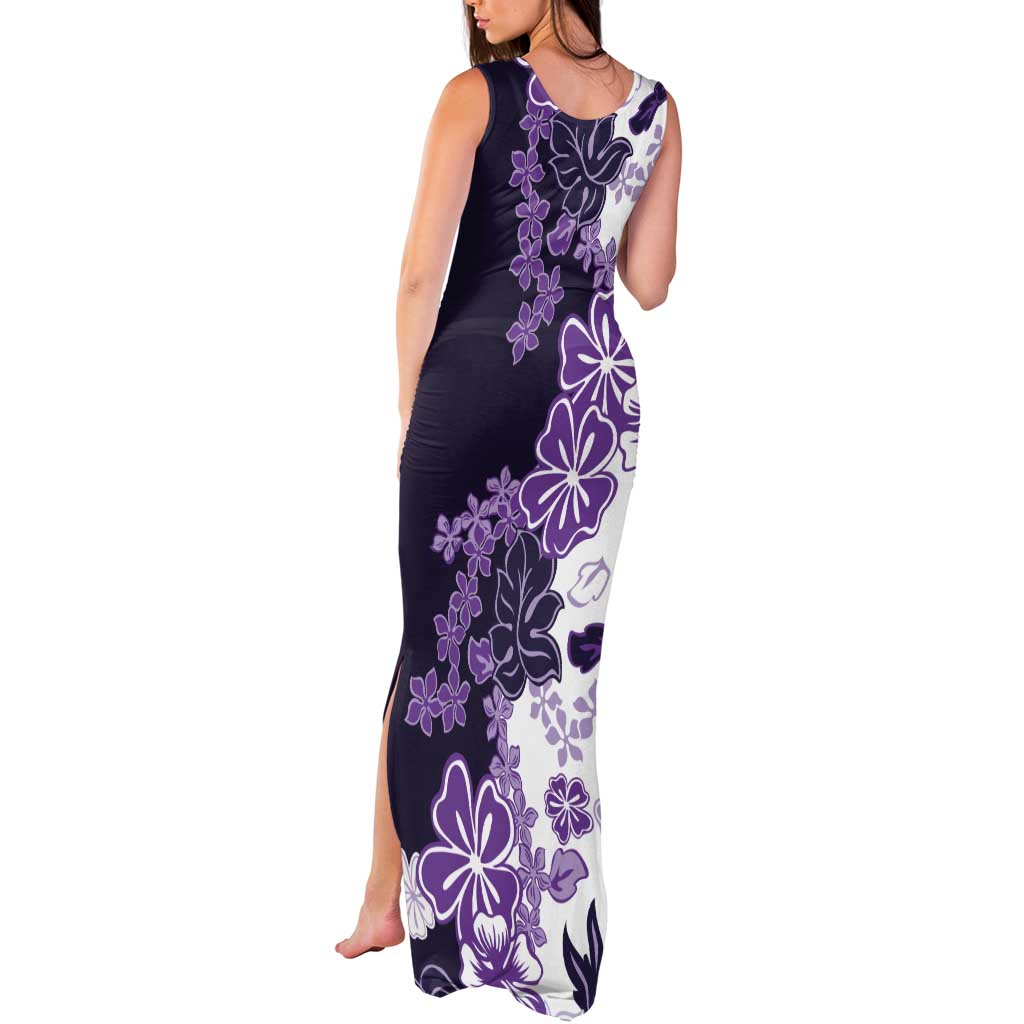 Purple Hibiscus Plumeria Floral Tank Maxi Dress - Polynesian Pride