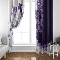 Purple Hibiscus Plumeria Floral Window Curtain - Polynesian Pride