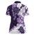 Purple Hibiscus Plumeria Floral Women Polo Shirt - Polynesian Pride