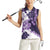 Purple Hibiscus Plumeria Floral Women Sleeveless Polo Shirt - Polynesian Pride