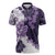 Purple Hibiscus Plumeria Floral Zipper Polo Shirt - Polynesian Pride