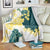 Yelow Teal Hibiscus Plumeria Floral Blanket - Polynesian Pride