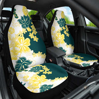 Yelow Teal Hibiscus Plumeria Floral Car Seat Cover LT01 One Size Yellow - Polynesian Pride