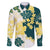 Yelow Teal Hibiscus Plumeria Floral Family Matching Off Shoulder Short Dress and Hawaiian Shirt - Polynesian Pride
