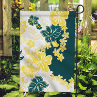 Yelow Teal Hibiscus Plumeria Floral Garden Flag - Polynesian Pride