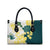 Yelow Teal Hibiscus Plumeria Floral Leather Bag - Polynesian Pride