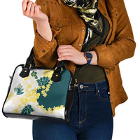 Yelow Teal Hibiscus Plumeria Floral Shoulder Handbag - Polynesian Pride