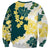 Yelow Teal Hibiscus Plumeria Floral Sweatshirt - Polynesian Pride