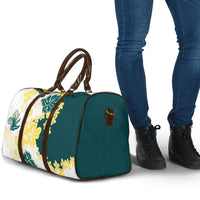 Yelow Teal Hibiscus Plumeria Floral Travel Bag - Polynesian Pride