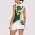 Yelow Teal Hibiscus Plumeria Floral Women Sleeveless Polo Shirt - Polynesian Pride