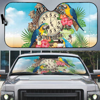 It's 5 o'clock Somewhere Auto Sun Shade Hawaiian Tropical Parrots - Polynesian Pride
