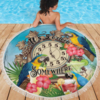 It's 5 o'clock Somewhere Beach Blanket Hawaiian Tropical Parrots - Polynesian Pride