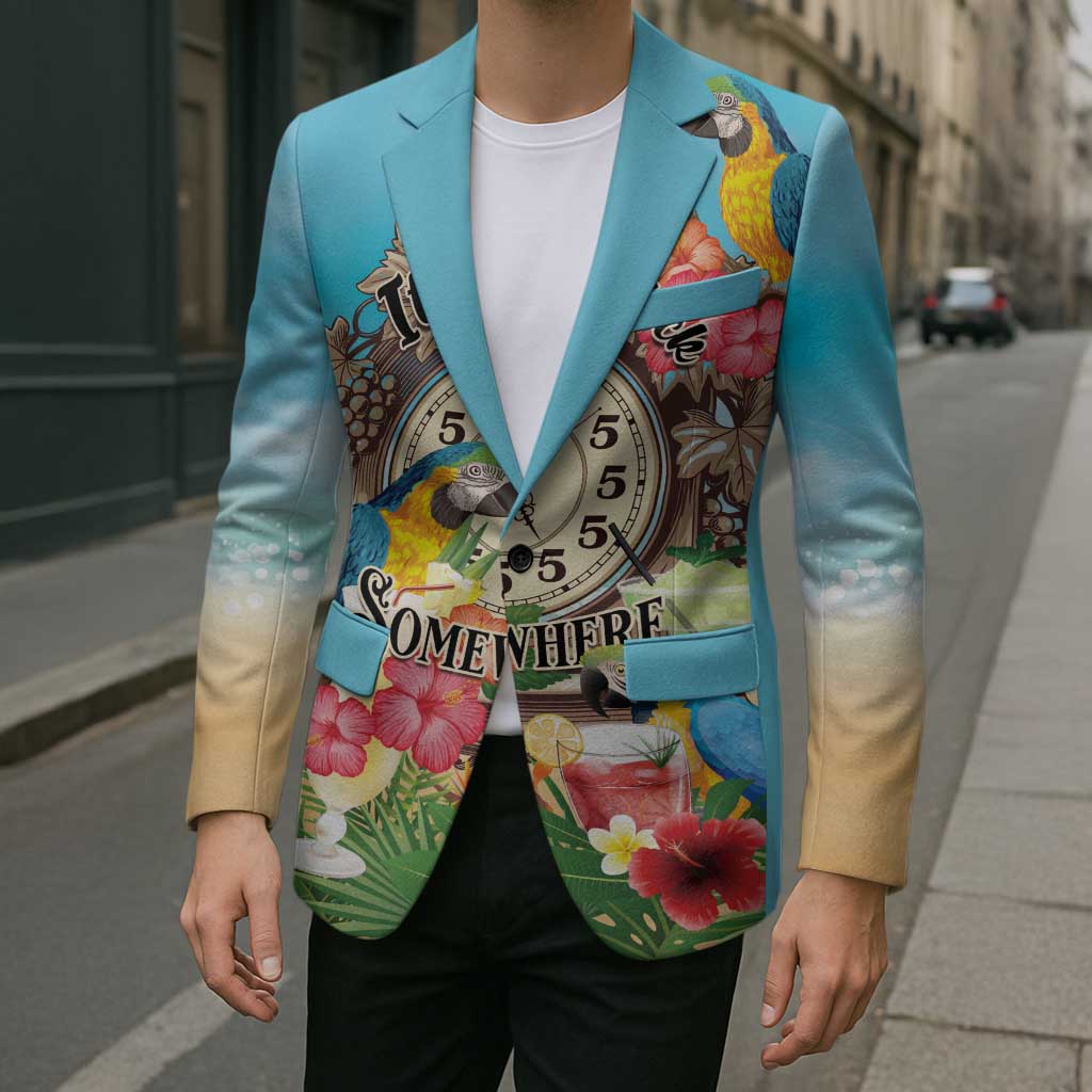 Personalized It's 5 o'clock Somewhere Blazer Hawaiian Tropical Parrots - Polynesian Pride