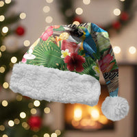 It's 5 o'clock Somewhere Christmas Santa Hat Hawaiian Tropical Parrots - Polynesian Pride