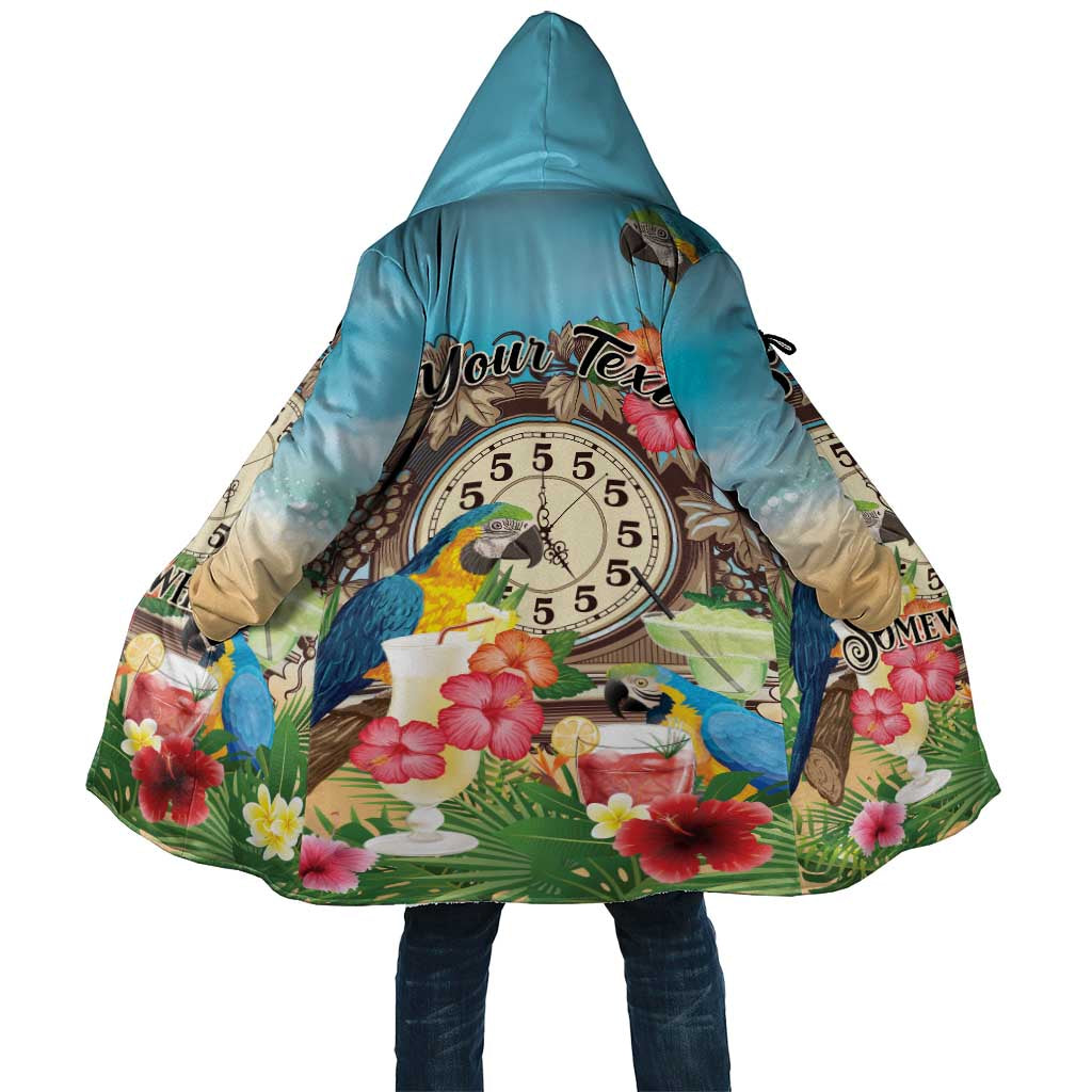 Personalized It's 5 o'clock Somewhere Cloak Hawaiian Tropical Parrots - Polynesian Pride