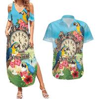 Personalized It's 5 o'clock Somewhere Couples Matching Summer Maxi Dress and Hawaiian Shirt Hawaiian Tropical Parrots - Polynesian Pride