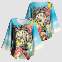 Personalized It's 5 o'clock Somewhere Kimono Sleeve Blouse Hawaiian Tropical Parrots - Polynesian Pride