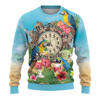 It's 5 o'clock Somewhere Ugly Christmas Sweater Hawaiian Tropical Parrots - Polynesian Pride