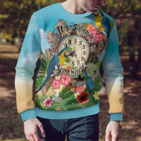 It's 5 o'clock Somewhere Ugly Christmas Sweater Hawaiian Tropical Parrots - Polynesian Pride