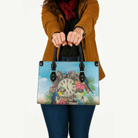 It's 5 o'clock Somewhere Leather Bag Hawaiian Tropical Parrots - Polynesian Pride
