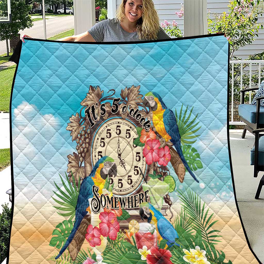 It's 5 o'clock Somewhere Quilt Hawaiian Tropical Parrots - Polynesian Pride