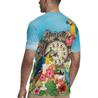 Personalized It's 5 o'clock Somewhere Rugby Jersey Hawaiian Tropical Parrots - Polynesian Pride