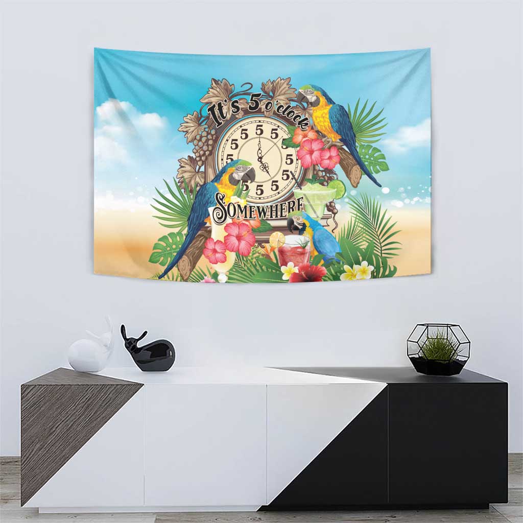 It's 5 o'clock Somewhere Tapestry Hawaiian Tropical Parrots LT01 - Polynesian Pride