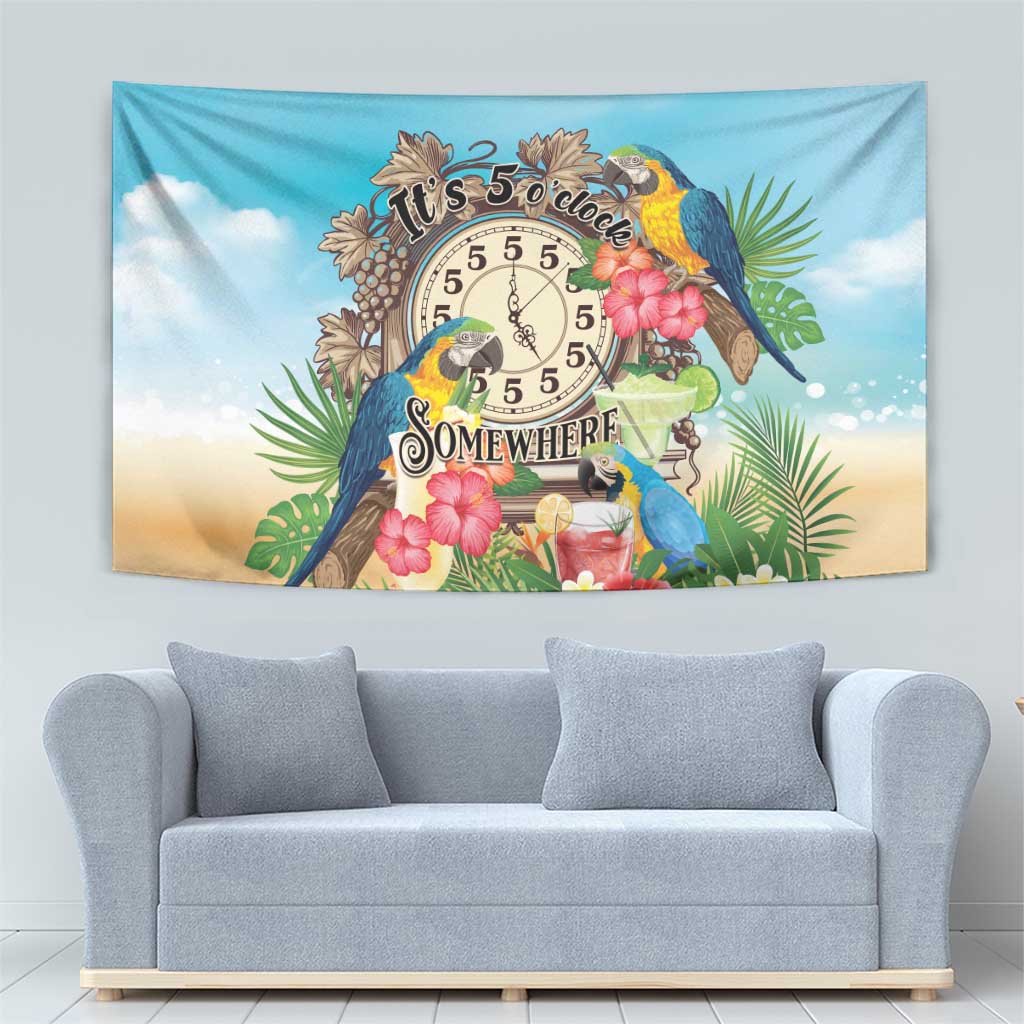 It's 5 o'clock Somewhere Tapestry Hawaiian Tropical Parrots LT01 - Polynesian Pride