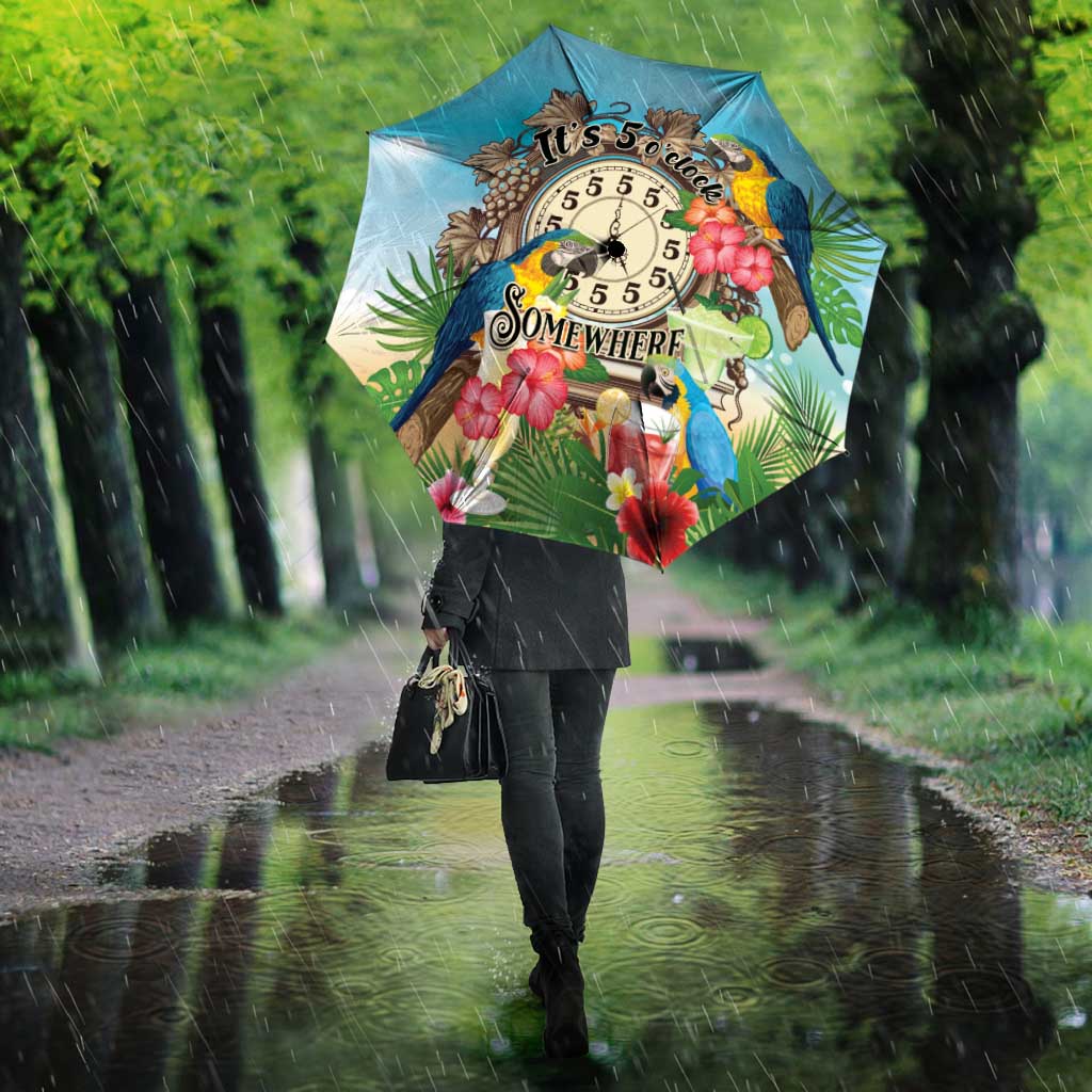 It's 5 o'clock Somewhere Umbrella Hawaiian Tropical Parrots - Polynesian Pride
