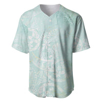 Polynesian Tiare Monstera Seafoam Green Baseball Jersey Liquid Style - Polynesian Pride