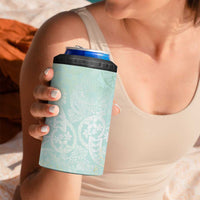Polynesian Tiare Monstera Seafoam Green 4 in 1 Can Cooler Tumbler Liquid Style - Polynesian Pride