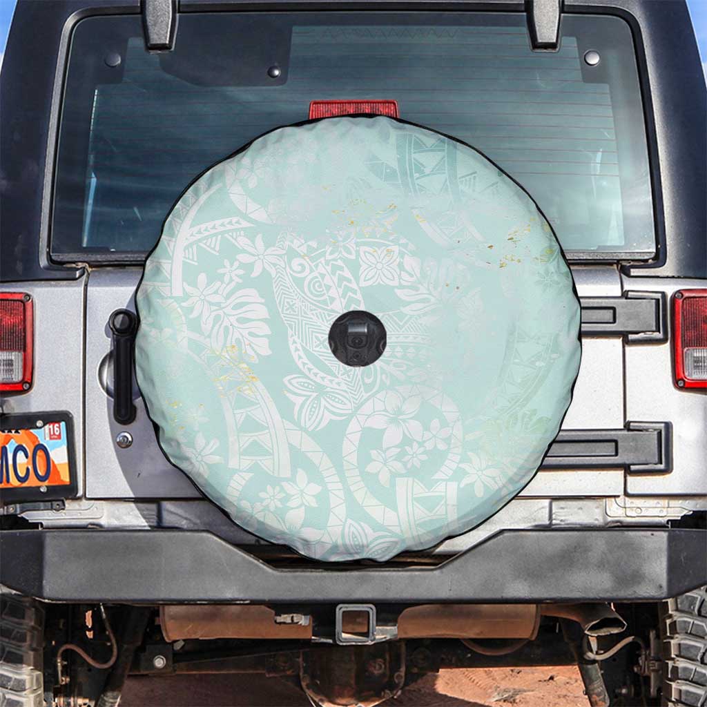 Polynesian Tiare Monstera Seafoam Green Spare Tire Cover Liquid Style LT01 Green - Polynesian Pride