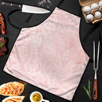 Polynesian Tiare Monstera Soft Pink Apron Liquid Style - Polynesian Pride