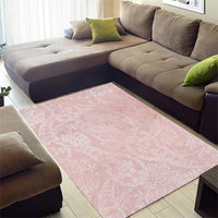 Polynesian Tiare Monstera Soft Pink Area Rug Liquid Style - Polynesian Pride
