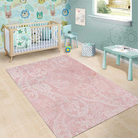 Polynesian Tiare Monstera Soft Pink Area Rug Liquid Style - Polynesian Pride