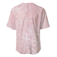 Polynesian Tiare Monstera Soft Pink Baseball Jersey Liquid Style - Polynesian Pride