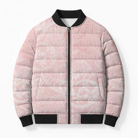 Polynesian Tiare Monstera Soft Pink Bomber Puffer Jacket Liquid Style - Polynesian Pride