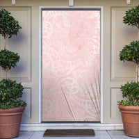 Polynesian Tiare Monstera Soft Pink Door Cover Liquid Style - Polynesian Pride