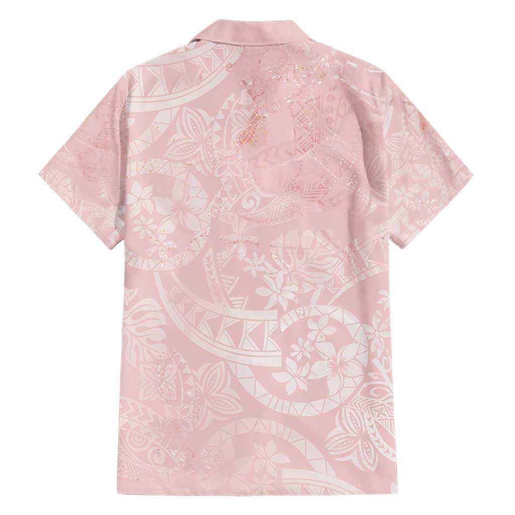 Polynesian Tiare Monstera Soft Pink Hawaiian Shirt Liquid Style - Polynesian Pride
