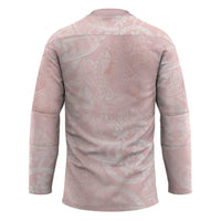 Polynesian Tiare Monstera Soft Pink Hockey Jersey Liquid Style - Polynesian Pride