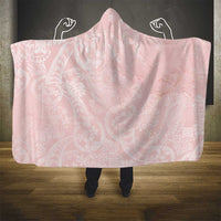 Polynesian Tiare Monstera Soft Pink Hooded Blanket Liquid Style - Polynesian Pride