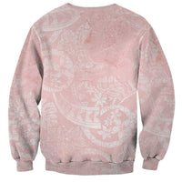 Polynesian Tiare Monstera Soft Pink Sweatshirt Liquid Style - Polynesian Pride