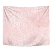 Polynesian Tiare Monstera Soft Pink Tapestry Liquid Style - Polynesian Pride