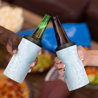 Polynesian Tiare Monstera Baby Blue 4 in 1 Can Cooler Tumbler Liquid Style - Polynesian Pride