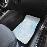 Polynesian Tiare Monstera Baby Blue Car Mats Liquid Style - Polynesian Pride